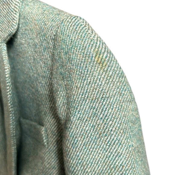 Talbots Petites Wool Blend Tweed Blazer Academia Office Preppy Festive Green 4P - Picture 11 of 14